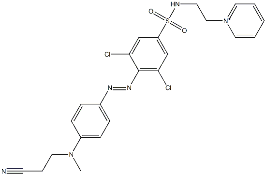 1-[2-[[[3,5-Dichloro-4-[[4-[(2-cyanoethyl)methylamino]phenyl]azo]phenyl]sulfonyl]amino]ethyl]pyridinium Struktur