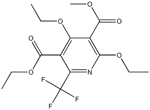 4,6-Diethoxy-2-trifluoromethylpyridine-3,5-dicarboxylic acid 3-ethyl 5-methyl ester Struktur