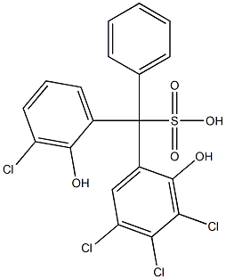 (3-Chloro-2-hydroxyphenyl)(3,4,5-trichloro-2-hydroxyphenyl)phenylmethanesulfonic acid Struktur