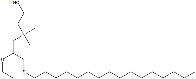 N,N-Dimethyl-2-ethoxy-3-hexadecylthio-N-(2-hydroxyethyl)propan-1-aminium Struktur