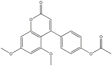 4-(4-Acetoxyphenyl)-5,7-dimethoxycoumarin Struktur