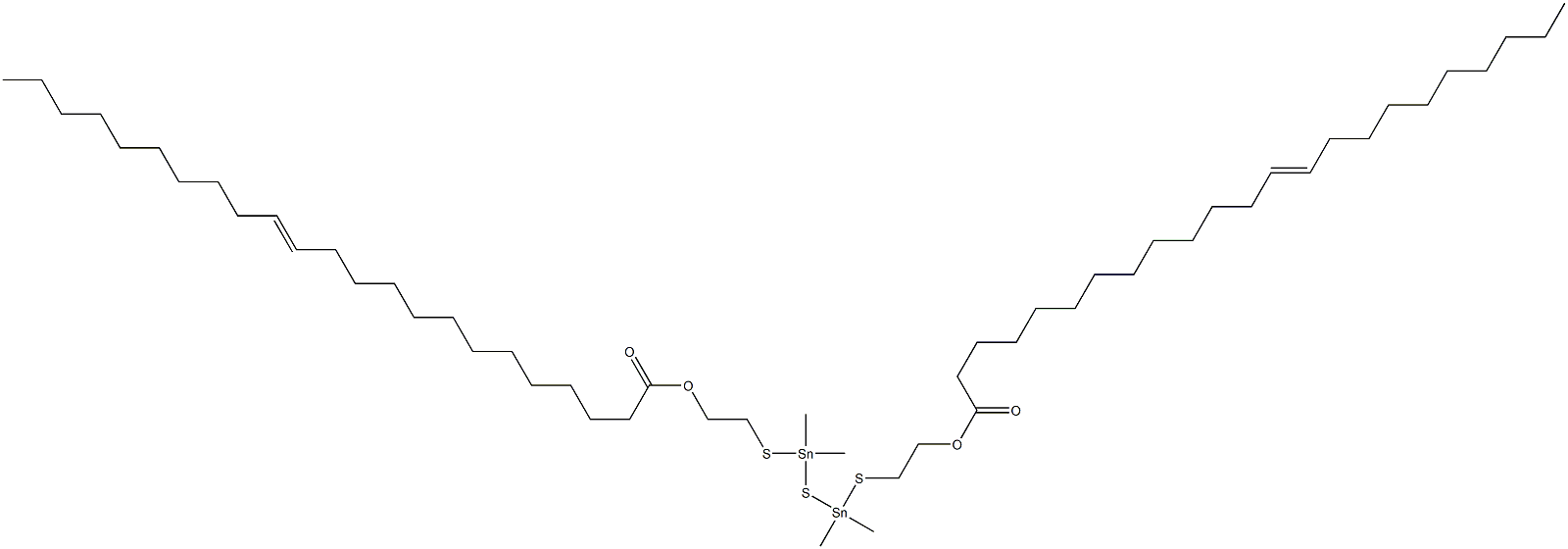 Bis[dimethyl[[2-(12-docosenylcarbonyloxy)ethyl]thio]stannyl] sulfide Struktur