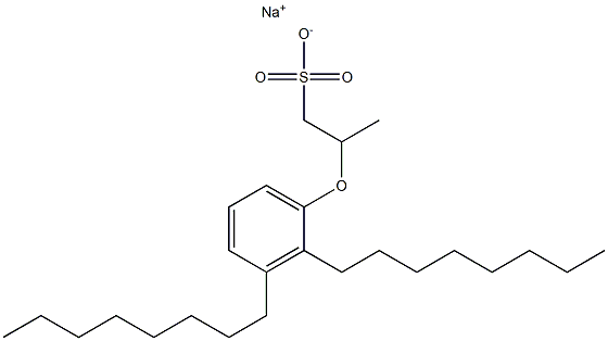 2-(2,3-Dioctylphenoxy)propane-1-sulfonic acid sodium salt Struktur