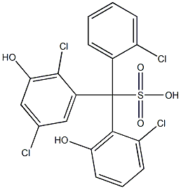 (2-Chlorophenyl)(2-chloro-6-hydroxyphenyl)(2,5-dichloro-3-hydroxyphenyl)methanesulfonic acid Struktur