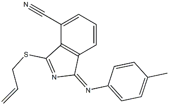 4-Cyano-3-(2-propenylthio)-1-(4-methylphenylimino)-1H-isoindole Struktur