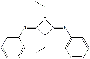 1,3-Diethyl-2,4-bis(phenylimino)-1,3-diphosphetane Struktur