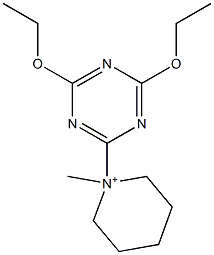 1-(4,6-Diethoxy-1,3,5-triazin-2-yl)-1-methylpiperidinium Struktur