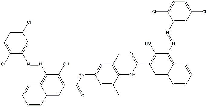 N,N'-(2,6-Dimethyl-1,4-phenylene)bis[4-[(2,5-dichlorophenyl)azo]-3-hydroxy-2-naphthalenecarboxamide] Struktur