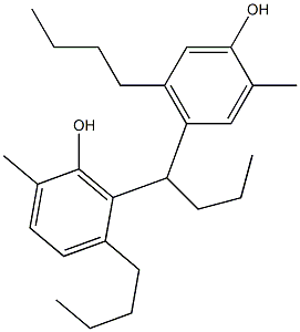 4,6'-Butylidenebis(2-methyl-5-butylphenol) Struktur