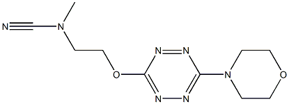 6-[2-(Methylcyanoamino)ethoxy]-3-morpholino-1,2,4,5-tetrazine Struktur