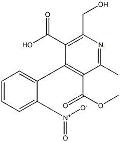 4-(2-Nitrophenyl)-2-methyl-6-hydroxymethyl-3,5-pyridinedicarboxylic acid 3-methyl ester Struktur