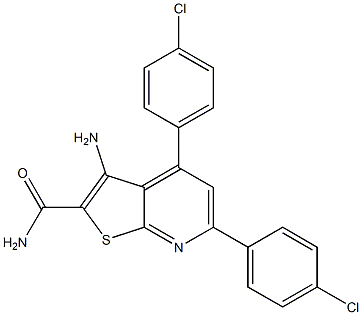 3-Amino-4,6-bis(4-chlorophenyl)thieno[2,3-b]pyridine-2-carboxamide Struktur