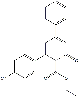 2-(Ethoxycarbonyl)-3-(4-chlorophenyl)-5-phenyl-5-cyclohexene-1-one Struktur