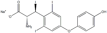 (2R,3S)-2-Amino-3-[4-(4-hydroxyphenoxy)-2,6-diiodophenyl]-3-iodopropanoic acid sodium salt Struktur