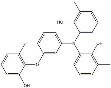 N,N-Bis(2-hydroxy-3-methylphenyl)-3-(2-hydroxy-6-methylphenoxy)benzenamine Struktur