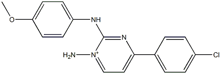 1-(Amino)-2-(4-methoxyphenylamino)-4-(4-chlorophenyl)-1-pyrimidinium Struktur