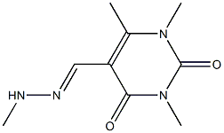 1,3,6-Trimethyl-5-[(2-methylhydrazono)methyl]pyrimidine-2,4(1H,3H)-dione Struktur