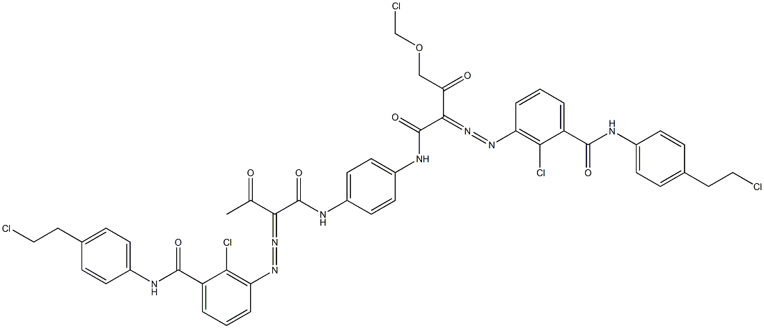 3,3'-[2-(Chloromethoxy)-1,4-phenylenebis[iminocarbonyl(acetylmethylene)azo]]bis[N-[4-(2-chloroethyl)phenyl]-2-chlorobenzamide] Struktur