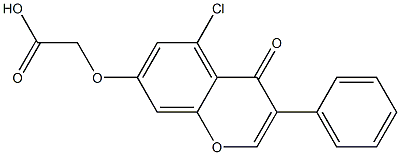 [[5-Chloro-3-phenyl-4-oxo-4H-1-benzopyran-7-yl]oxy]acetic acid Struktur