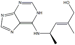 (2E,4R)-2-Methyl-4-[(1H-purin-6-yl)amino]-2-penten-1-ol Struktur