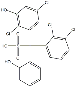 (2,3-Dichlorophenyl)(2,5-dichloro-3-hydroxyphenyl)(2-hydroxyphenyl)methanesulfonic acid Struktur