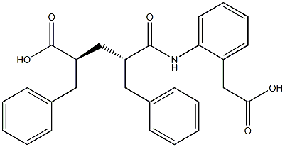 2-[[(2S,4S)-2,4-Dibenzyl-4-carboxybutyryl]amino]benzeneacetic acid Struktur