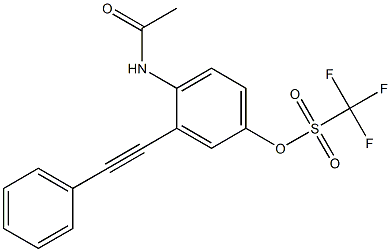 Trifluoromethanesulfonic acid 4-acetylamino-3-(phenylethynyl)phenyl ester Struktur