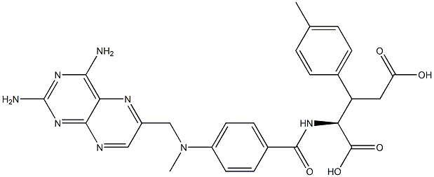 N-[4-[Methyl[(2,4-diamino-6-pteridinyl)methyl]amino]benzoyl]-3-(4-methylphenyl)glutamic acid Struktur