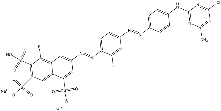 7-[4-[4-(4-Amino-6-chloro-1,3,5-triazin-2-ylamino)phenylazo]-2-methylphenylazo]-1-potassiosulfo-3,5-naphthalenedisulfonic acid disodium salt Struktur