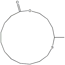 5-Methyl-1-oxa-6-thiacyploheptadecan-17-one Struktur