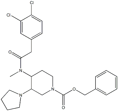 3-(1-Pyrrolidinyl)-4-[[2-(3,4-dichlorophenyl)-1-oxoethyl](methyl)amino]piperidine-1-carboxylic acid benzyl ester Struktur