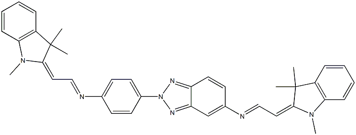 N-[2-[(1,3-Dihydro-1,3,3-trimethyl-2H-indol)-2-ylidene]ethylidene]-2-[4-[[2-[(1,3-dihydro-1,3,3-trimethyl-2H-indol)-2-ylidene]ethylidene]amino]phenyl]-2H-benzotriazol-5-amine Struktur