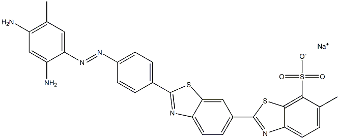 2'-[4-[(2,4-Diamino-5-methylphenyl)azo]phenyl]-6-methyl-2,6'-bibenzothiazole-7-sulfonic acid sodium salt Struktur