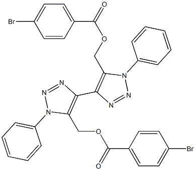 1,1'-Diphenyl-5,5'-bis[(4-bromobenzoyloxy)methyl]-4,4'-bi(1H-1,2,3-triazole) Struktur