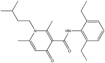 N-(2,6-Diethylphenyl)-1-isopentyl-2,6-dimethyl-4-oxo-3-pyridinecarboxamide Struktur