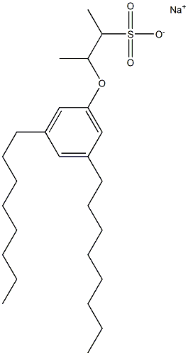 3-(3,5-Dioctylphenoxy)butane-2-sulfonic acid sodium salt Struktur