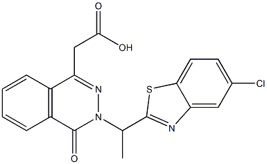 3-[1-(5-Chloro-2-benzothiazolyl)ethyl]-3,4-dihydro-4-oxophthalazine-1-acetic acid Struktur