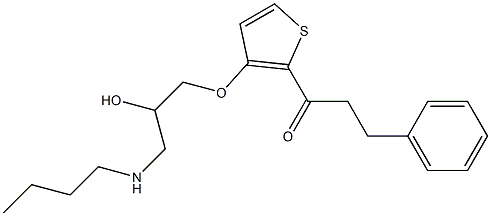 1-[3-[2-Hydroxy-3-(butylamino)propyloxy]-2-thienyl]-3-phenyl-1-propanone Struktur