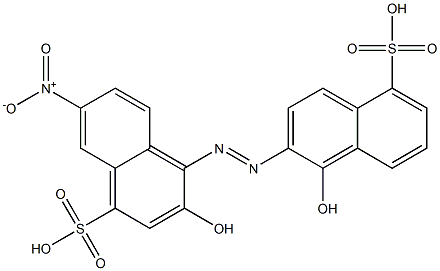 1',2-Dihydroxy-6-nitro-(1,2'-azobisnaphthalene)-4,5'-disulfonic acid Struktur