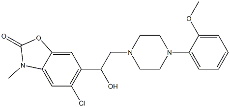 5-Chloro-3-methyl-6-[2-[4-[2-methoxyphenyl]piperazin-1-yl]-1-hydroxyethyl]benzoxazol-2(3H)-one Struktur