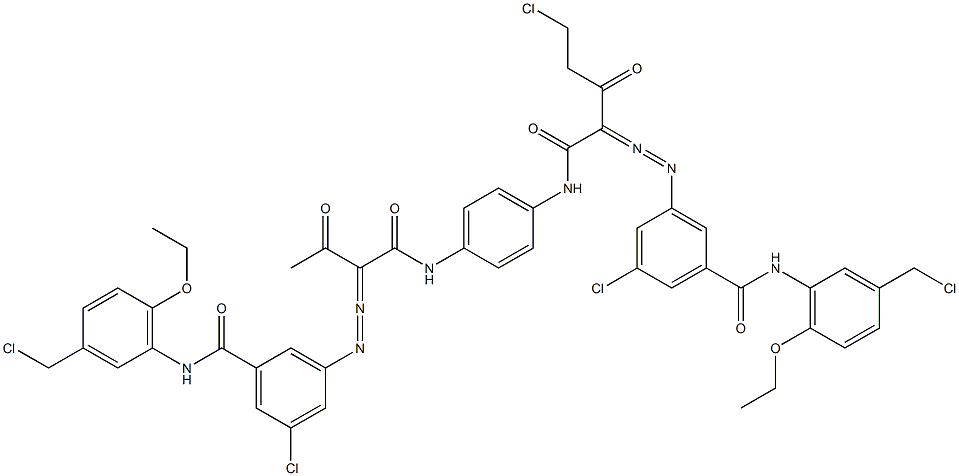 3,3'-[2-(Chloromethyl)-1,4-phenylenebis[iminocarbonyl(acetylmethylene)azo]]bis[N-[3-(chloromethyl)-6-ethoxyphenyl]-5-chlorobenzamide] Struktur