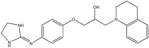 1-[4-[(Imidazolidin-2-ylidene)amino]phenoxy]-3-[(1,2,3,4-tetrahydroquinolin)-1-yl]-2-propanol Struktur