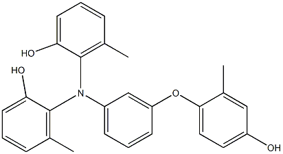 N,N-Bis(2-hydroxy-6-methylphenyl)-3-(4-hydroxy-2-methylphenoxy)benzenamine Struktur