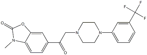 6-[[4-[3-(Trifluoromethyl)phenyl]piperazin-1-yl]acetyl]-3-methylbenzoxazol-2(3H)-one Struktur