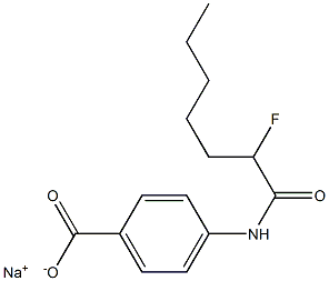 4-[(2-Fluoroheptanoyl)amino]benzenecarboxylic acid sodium salt Struktur