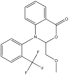 1-[2-(Trifluoromethyl)phenyl]-2-methoxymethyl-2H-3,1-benzoxazin-4(1H)-one Struktur