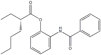 [S,(-)]-2-Ethylhexanoic acid 2-(benzoylamino)phenyl ester Struktur