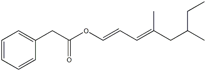 Phenylacetic acid 4,6-dimethyl-1,3-octadienyl ester Struktur