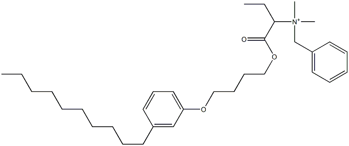 N,N-Dimethyl-N-benzyl-N-[1-[[4-(3-decylphenyloxy)butyl]oxycarbonyl]propyl]aminium Struktur