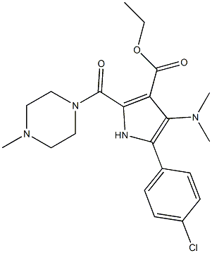 5-(4-Chlorophenyl)-4-dimethylamino-2-((4-methylpiperazin-1-yl)carbonyl)-1H-pyrrole-3-carboxylic acid ethyl ester Struktur